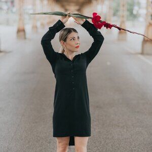 BCBG MAXAZRIA Black Shirtdress Open Back Size XXS